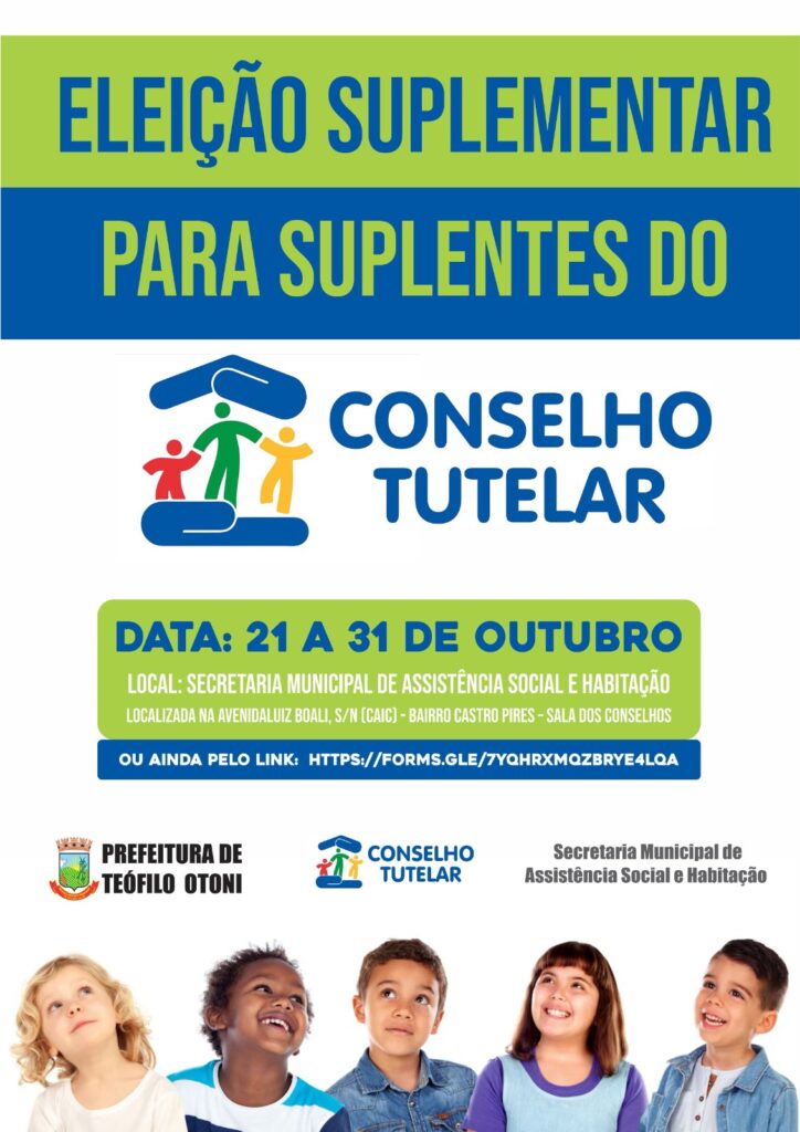 Inscrições Para a Eleição Suplementar de Suplentes do Conselho Tutelar do Município.